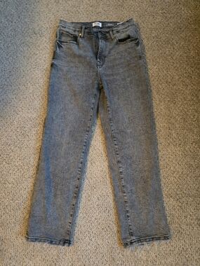 Kensie Straight-Leg Gray High-Rise Jeans